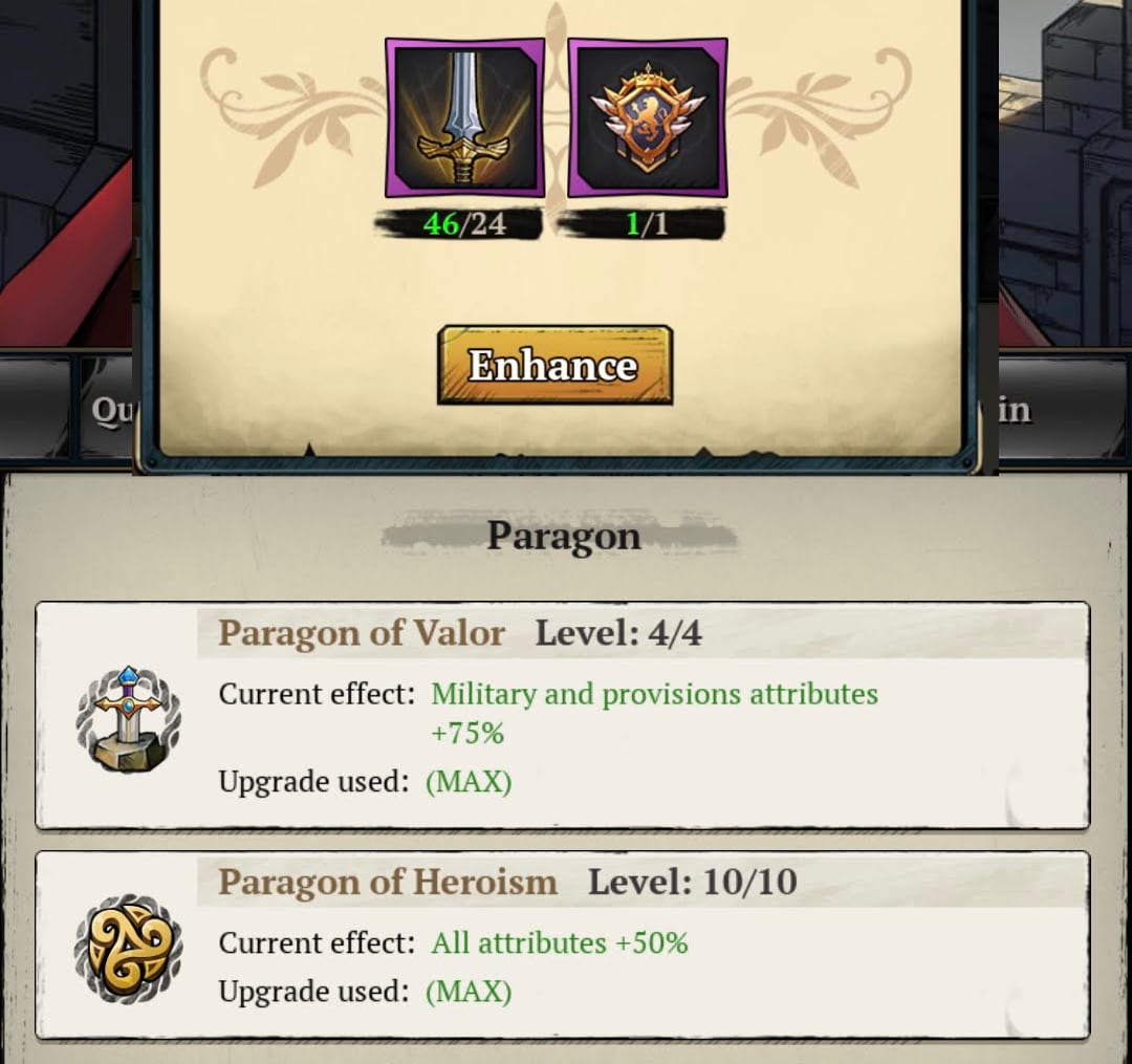 Image of Detailed analysis of how and when to enhance versus paragon your heroes King's Throne