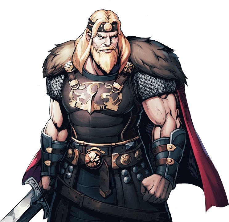 Image of Hero Beowulf in King's Throne