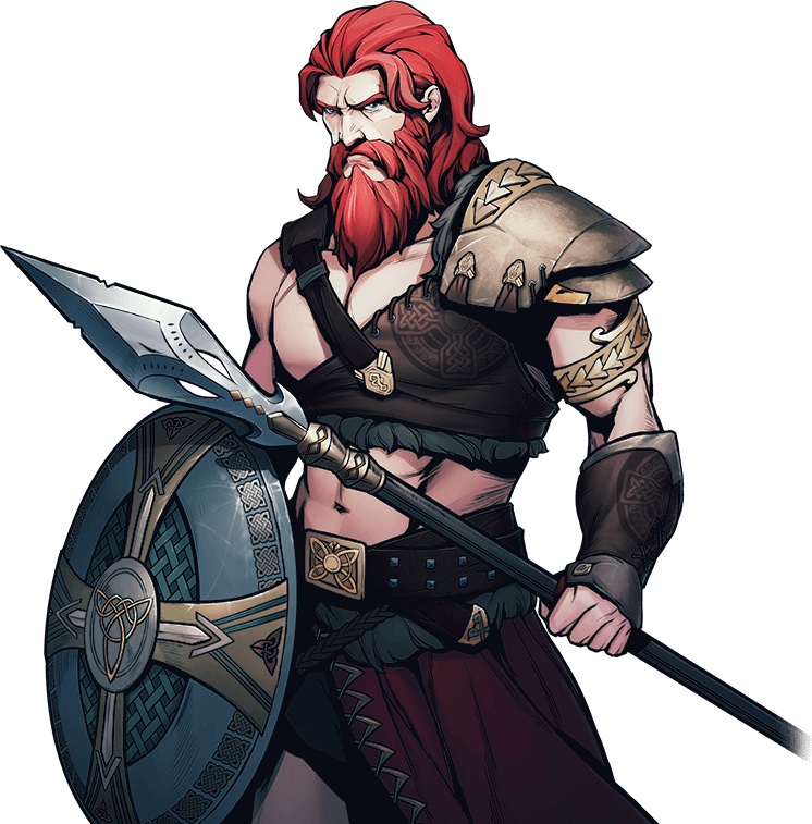 Image of Hero Cu Chulainn in King's Throne