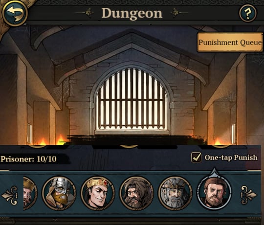 Image of All prisoners in King's Throne, along with their rewards and drop chances