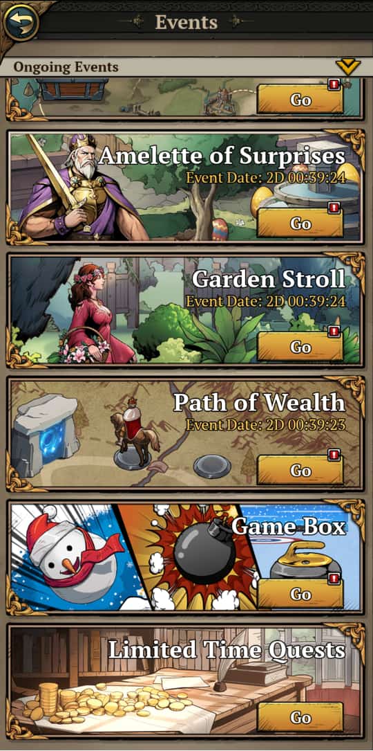 king's throne gameplay - rotating limited events