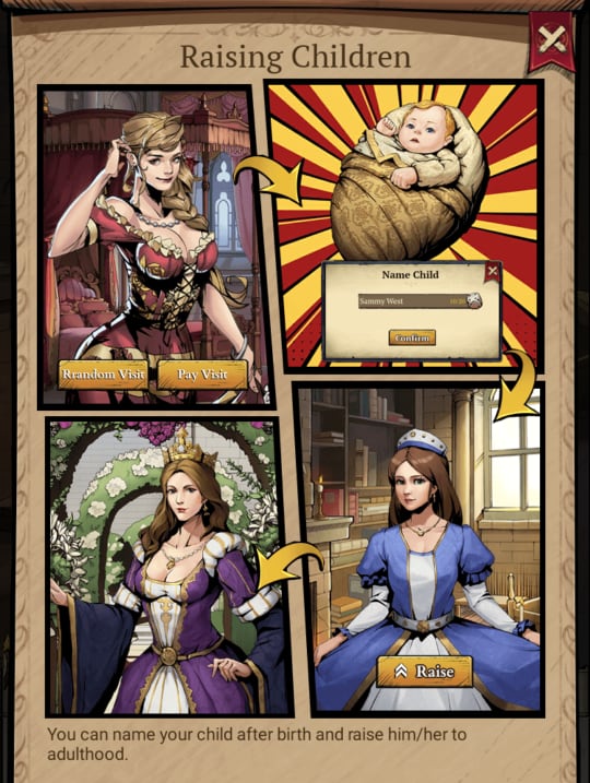 image of raising children help info in King's Throne