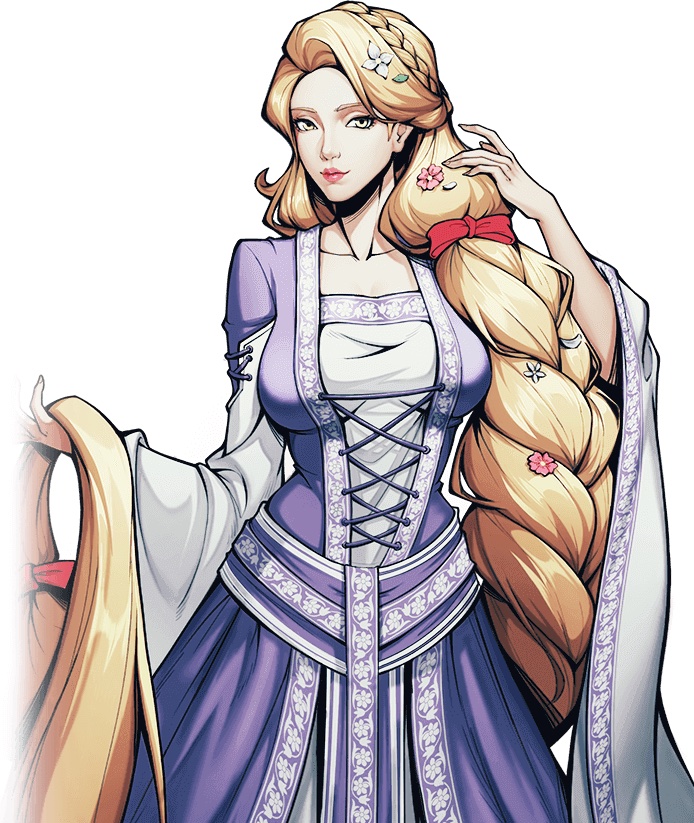 Image of Maiden Rapunzel in King's Throne