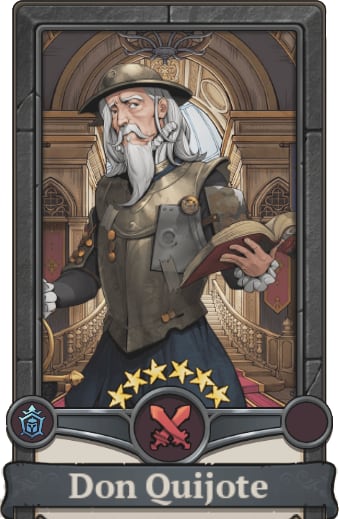 Image of Hero Don Quijote in King's Throne